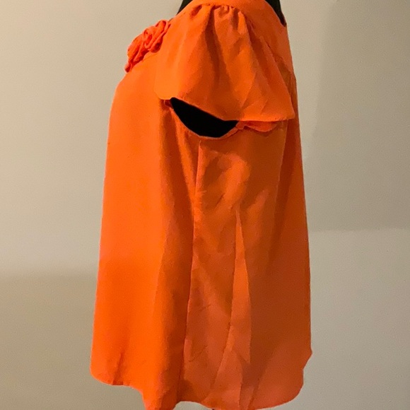 NWT Cato Orange Flutter Sleeve Top -Size Small - Picture 5 of 11
